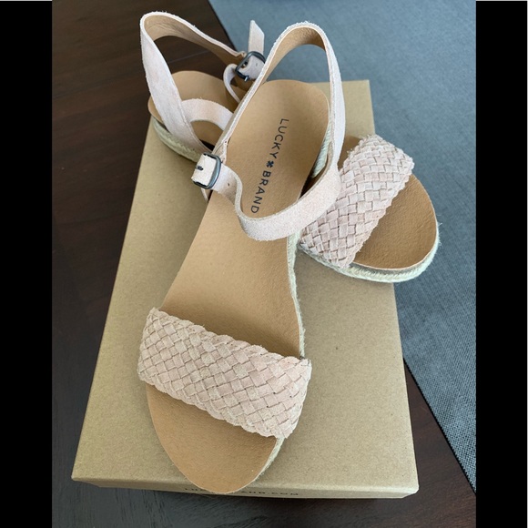 lucky brand genette suede espadrille sandals